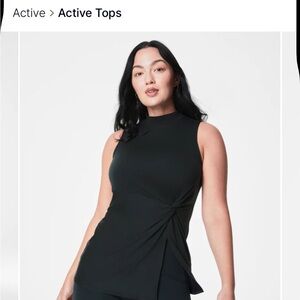 SPANX Black Asymmetrical Tank Top